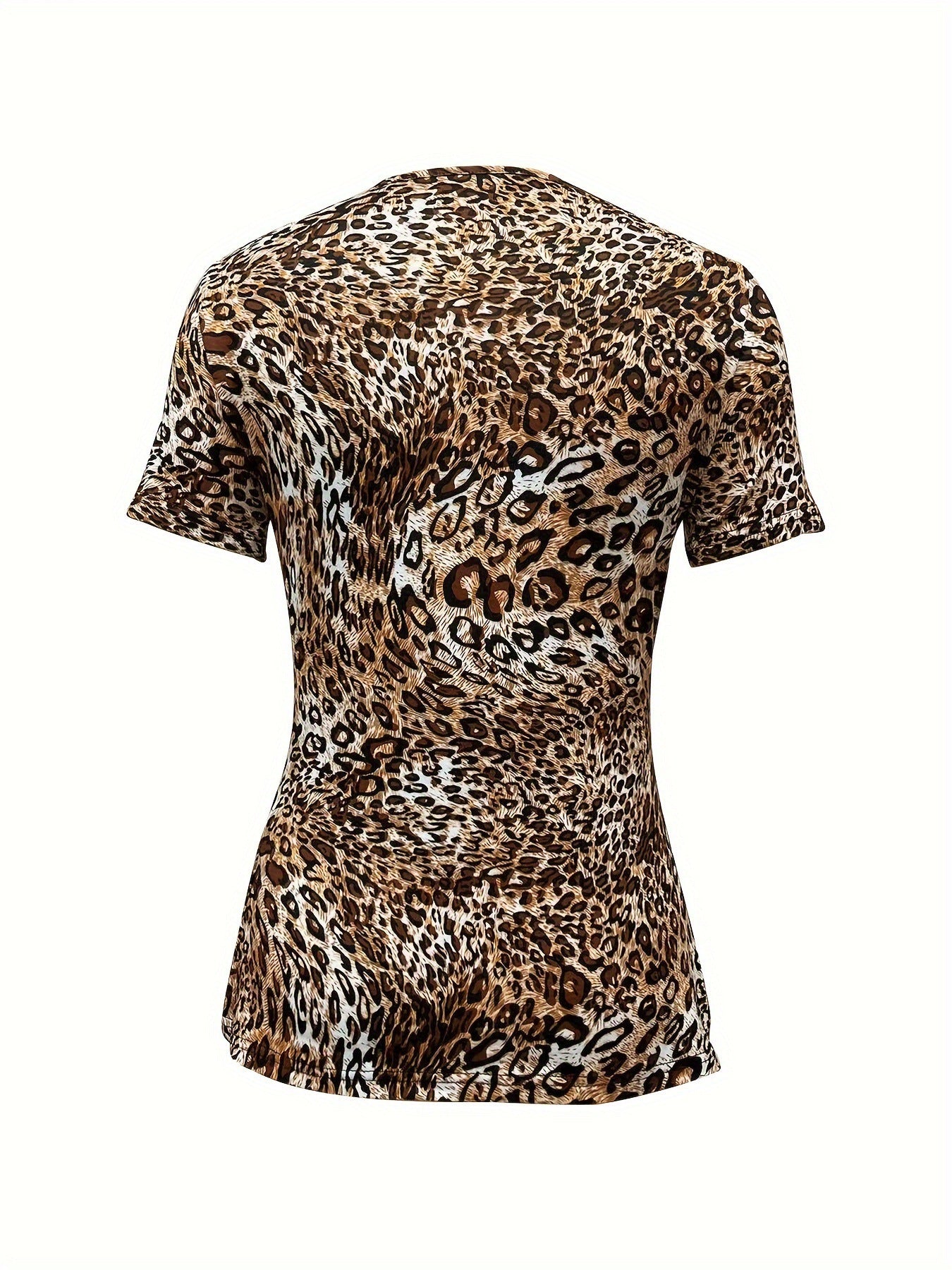Cross-border Short Sleeve Leopard Print Fake Two-piece T-shirts