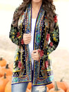 Women's Jacket Loose Printed Ethnic Style Knitted Cardigan