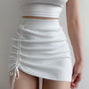 Hot Girl Hip Skirt Design High Waist With Straps Stretch Knitted Women's Skirt