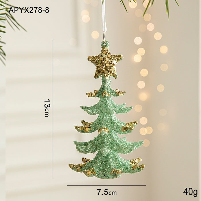 Green Butterfly Christmas Tree Plastic Pendant