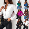 Women's Autumn Simplicity Solid Color And V-neck Women's Shirt