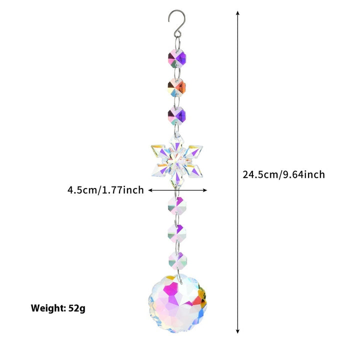 Christmas Tree Crystal Sun Catcher Acrylic Snowflake Window Decoration Pendant