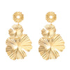 New Exaggerated Leaves Flower Earrings Women's Retro Fashion Long Alloy Flower