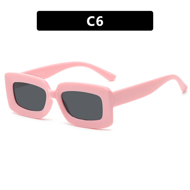 Personalized Street Shot Sun Shade UV Protection Square Small Frame Sunglasses