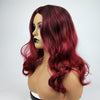 Wig Female Burgundy Long Curly Hair Big Wavy Gradient Color