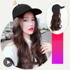 Hat Wig Ladies Long Hair One Big Wave Curly Hair Headgear Fashion Hat With Wig Net Red