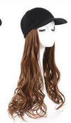 Hat Wig Ladies Long Hair One Big Wave Curly Hair Headgear Fashion Hat With Wig Net Red