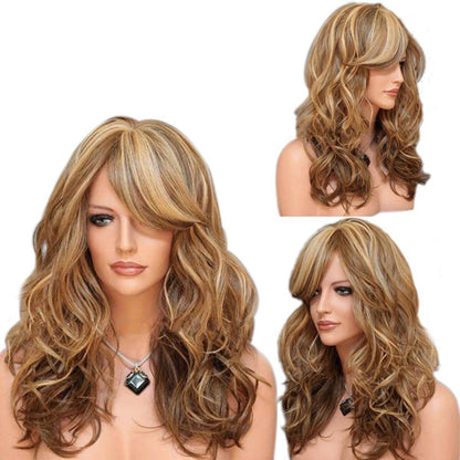 Women's Fashion Big Wave Wig Chemical Fiber Headgear