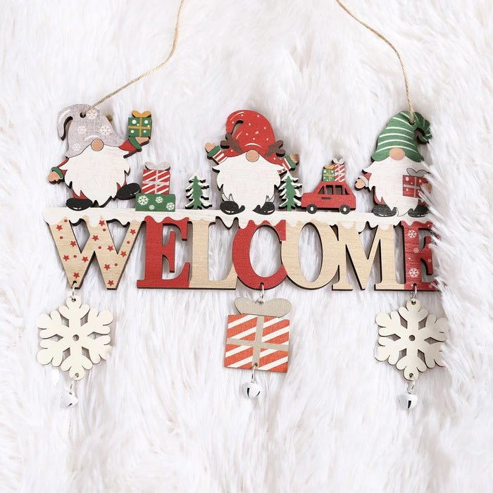 Forest Man Old Snowman Bell Door Plate Pendant Christmas Decoration