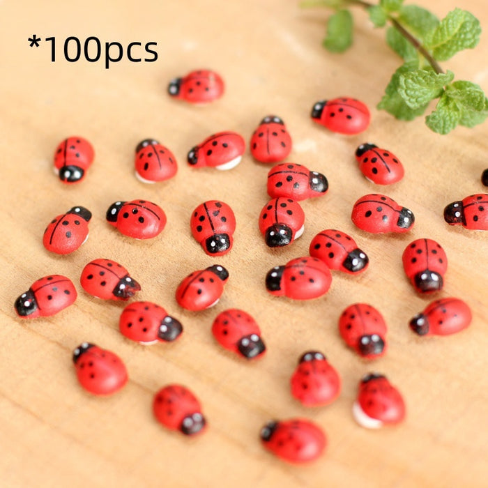 Wooden Crafts Self-adhesive Accessories Christmas LADYBIRD