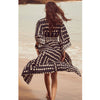 New Sunscreen Printed Long Sleeve Cardigan Bohemian Beach Dress