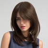 Split Shoulder-length Black Brown High-temperature Fiber Wig For Women