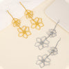 New Exaggerated Leaves Flower Earrings Women's Retro Fashion Long Alloy Flower