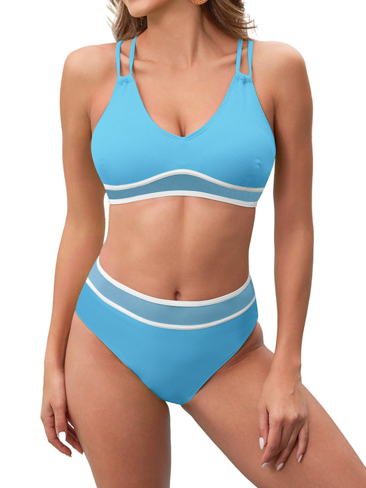 Women's Fashion Simple Solid Color Bikini Set