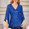 Loose Mid-length Sequined T-shirt Women's Short Sleeve