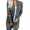 Women's Jacket Loose Printed Ethnic Style Knitted Cardigan