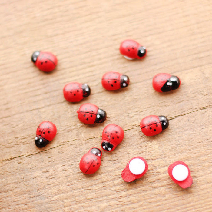 Wooden Crafts Self-adhesive Accessories Christmas LADYBIRD