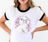 Cute Graffiti Animal Print White T-shirt