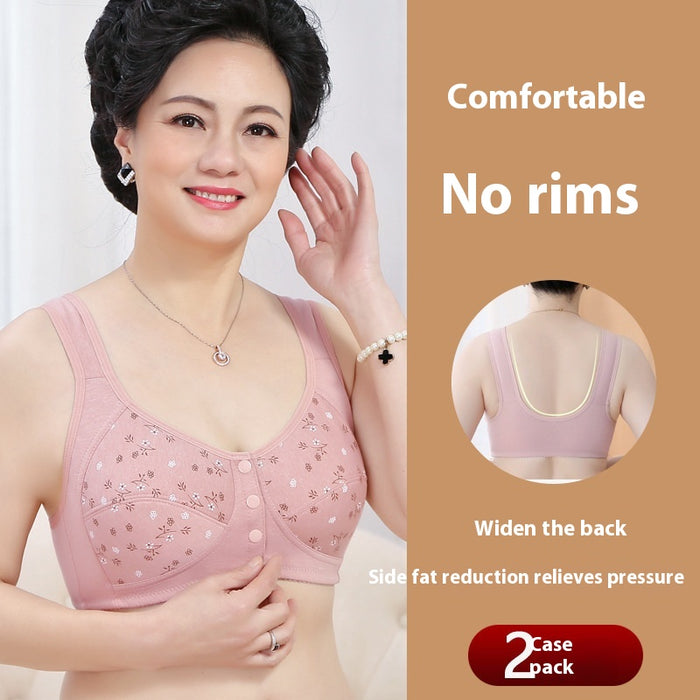 Women's Soft Cotton Vest Middle-aged And Elderly Bra Without Steel Ring Underwear