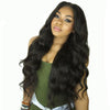 Medium Split Large Wavy Long Curly Hair Fluffy Black