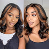 European And American Ladies Brown Highlight Medium Short Curly Hair