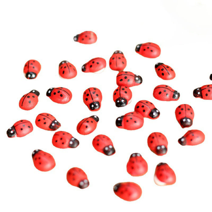 Wooden Crafts Self-adhesive Accessories Christmas LADYBIRD