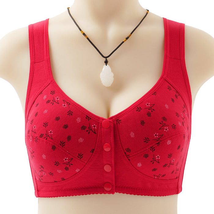 Women's Soft Cotton Vest Middle-aged And Elderly Bra Without Steel Ring Underwear