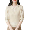 Beaded Lapel Younger Knitwear Women's Sweater