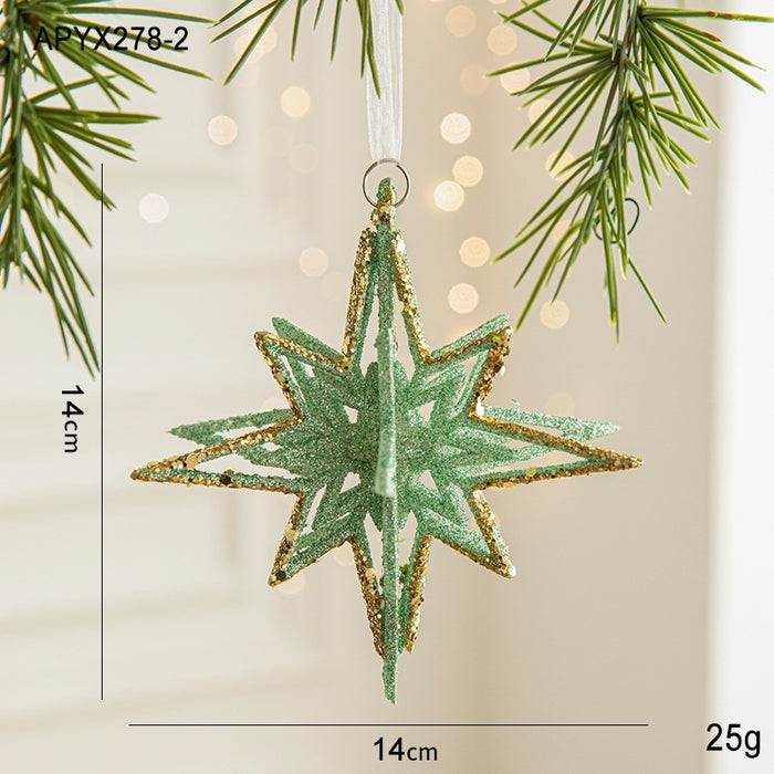 Green Butterfly Christmas Tree Plastic Pendant