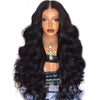 Medium Split Large Wavy Long Curly Hair Fluffy Black