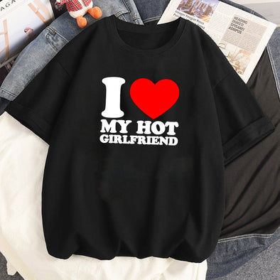 I Love My Girlfriend T-shirt Female Comic