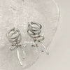 Ballet Style Ribbon Bow Earrings For Women