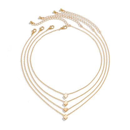 Creative Poker Color Pendant Necklace Suit Women