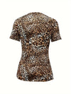 Cross-border Short Sleeve Leopard Print Fake Two-piece T-shirts