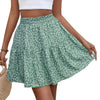 A- Line Short High Waist Floral Frill Hem Skirt