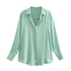 7-color Silk Satin Blouse Top