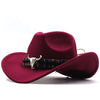 Western Denim Horn Woolen National Style Hat