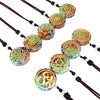 Cross-border Hot Selling Colorful Gravel Necklace Natural Crystal Pendant Multilateral Geometric Shape Ornament Wholesale