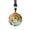 Cross-border Hot Selling Colorful Gravel Necklace Natural Crystal Pendant Multilateral Geometric Shape Ornament Wholesale