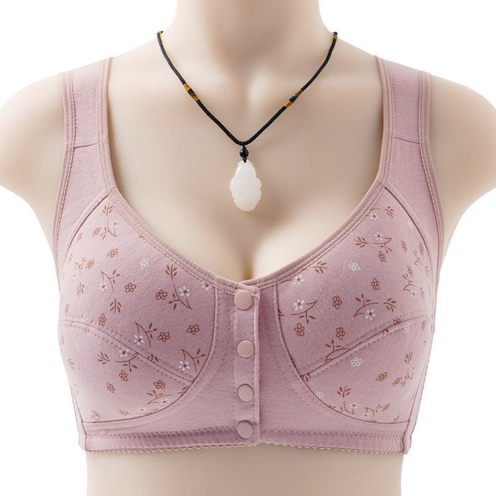 Women's Soft Cotton Vest Middle-aged And Elderly Bra Without Steel Ring Underwear