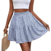 A- Line Short High Waist Floral Frill Hem Skirt