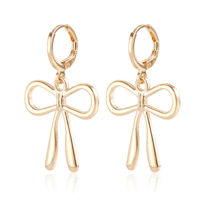 Geometric Bow Metal Earrings For Women