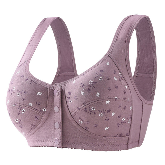 Women's Soft Cotton Vest Middle-aged And Elderly Bra Without Steel Ring Underwear