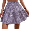 A- Line Short High Waist Floral Frill Hem Skirt