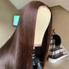 Long Straight Hair Wig Lace Medium Dark Brown Wig