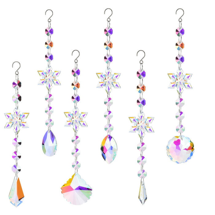 Christmas Tree Crystal Sun Catcher Acrylic Snowflake Window Decoration Pendant