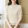 Beaded Lapel Younger Knitwear Women's Sweater