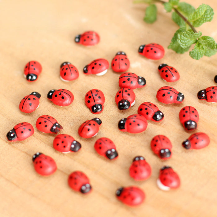 Wooden Crafts Self-adhesive Accessories Christmas LADYBIRD