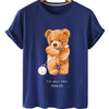 Superman Bear Printed Short Sleeve Women's Loose