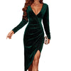 Women's Nightclub Gold Velvet Slim Dress